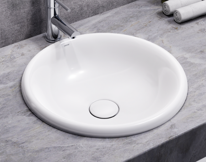 Chậu Lavabo Đặt dương vành ( bao gồm trụ xả nắp sứ ) - LF5016